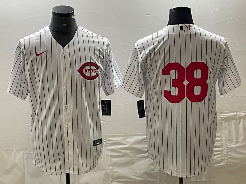 Men Cincinnati Reds #38 No Name White Nike Throwback MLB Jersey->youth nfl jersey->Youth Jersey